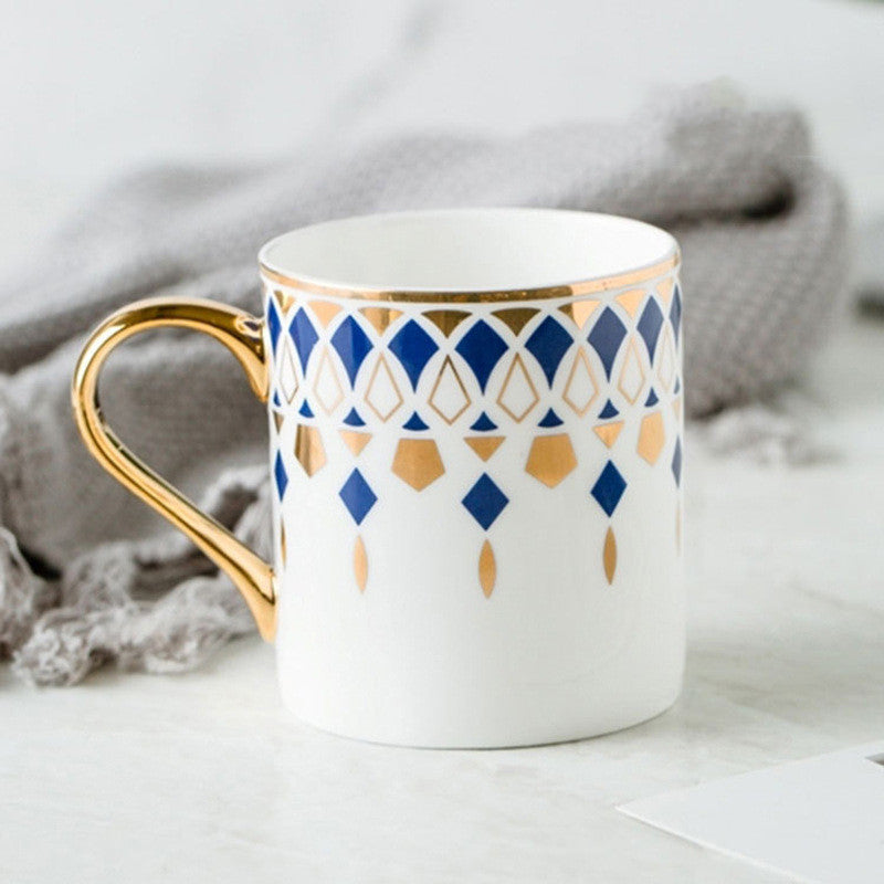 Nordic Style Ins Light Luxury Gold Painted Ceramic Cup
