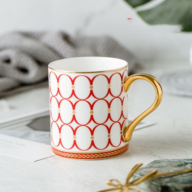 Nordic Style Ins Light Luxury Gold Painted Ceramic Cup