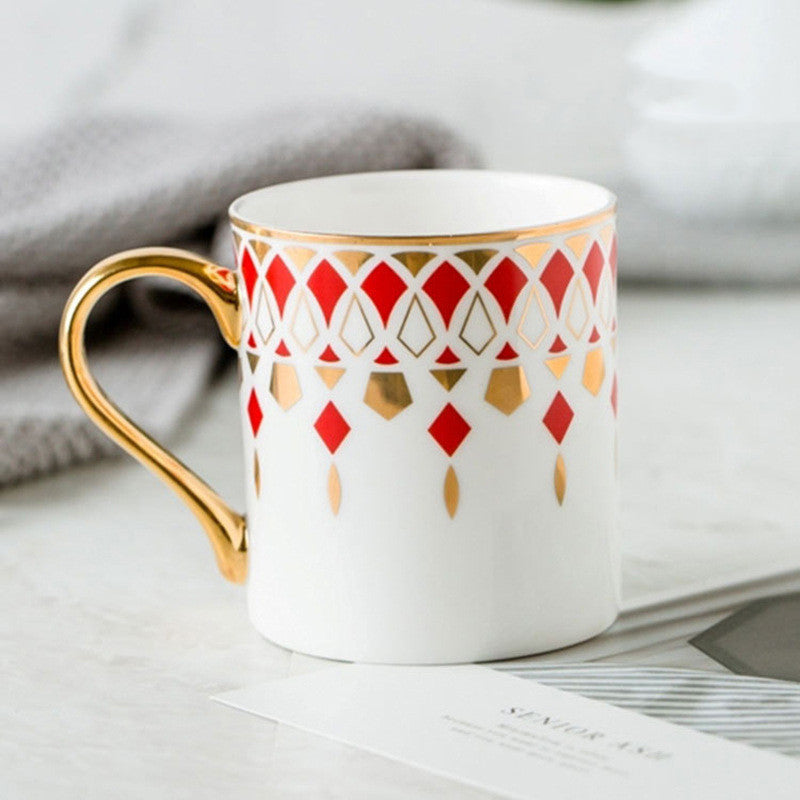 Nordic Style Ins Light Luxury Gold Painted Ceramic Cup