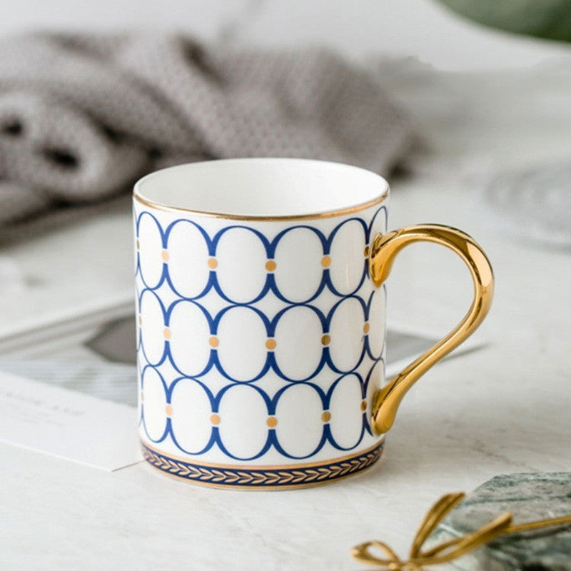 Nordic Style Ins Light Luxury Gold Painted Ceramic Cup